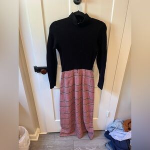 Vintage Bobbie Brooks Long Plaid Christmas Dress Size XS